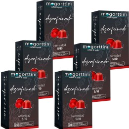 120 cápsulas Descafeinado Mogorttini 6 cajas Compatibles Nespresso