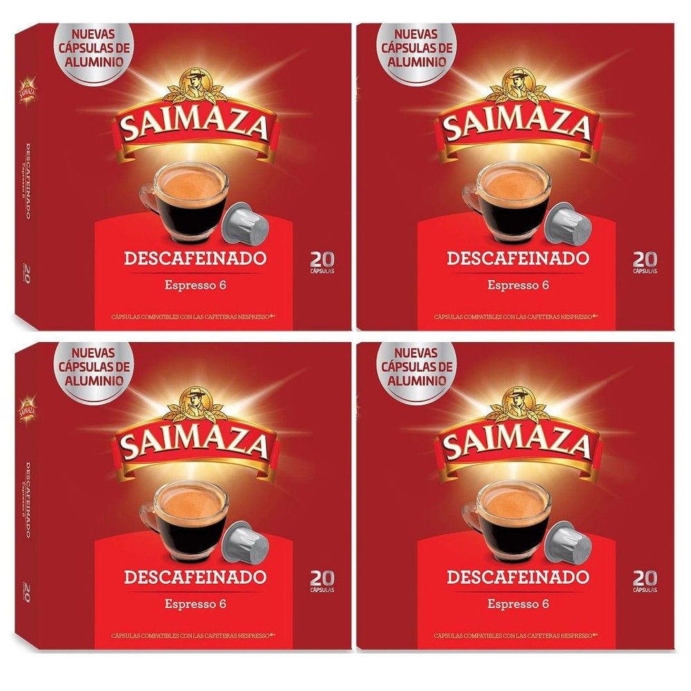 Descafeinado Saimaza, 80 cápsulas de aluminio compatibles con Nespresso