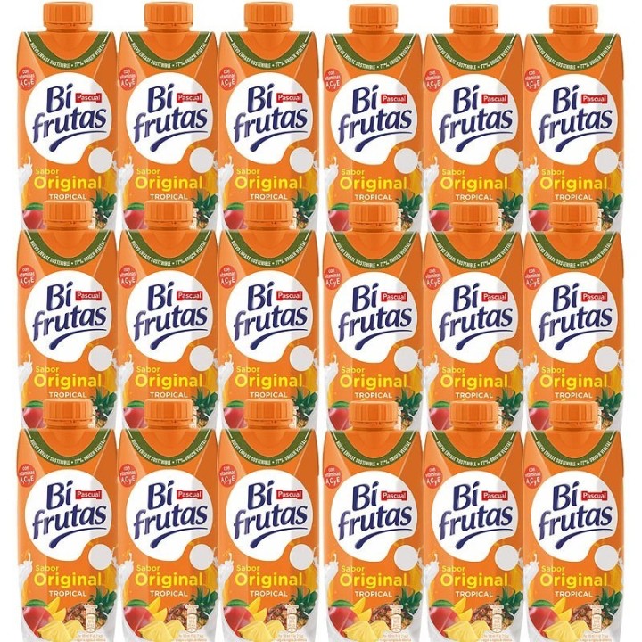 Zumo BiFrutas Tropical de  Pascual . Caja de 18 ud. de 330 ml 8410128891176