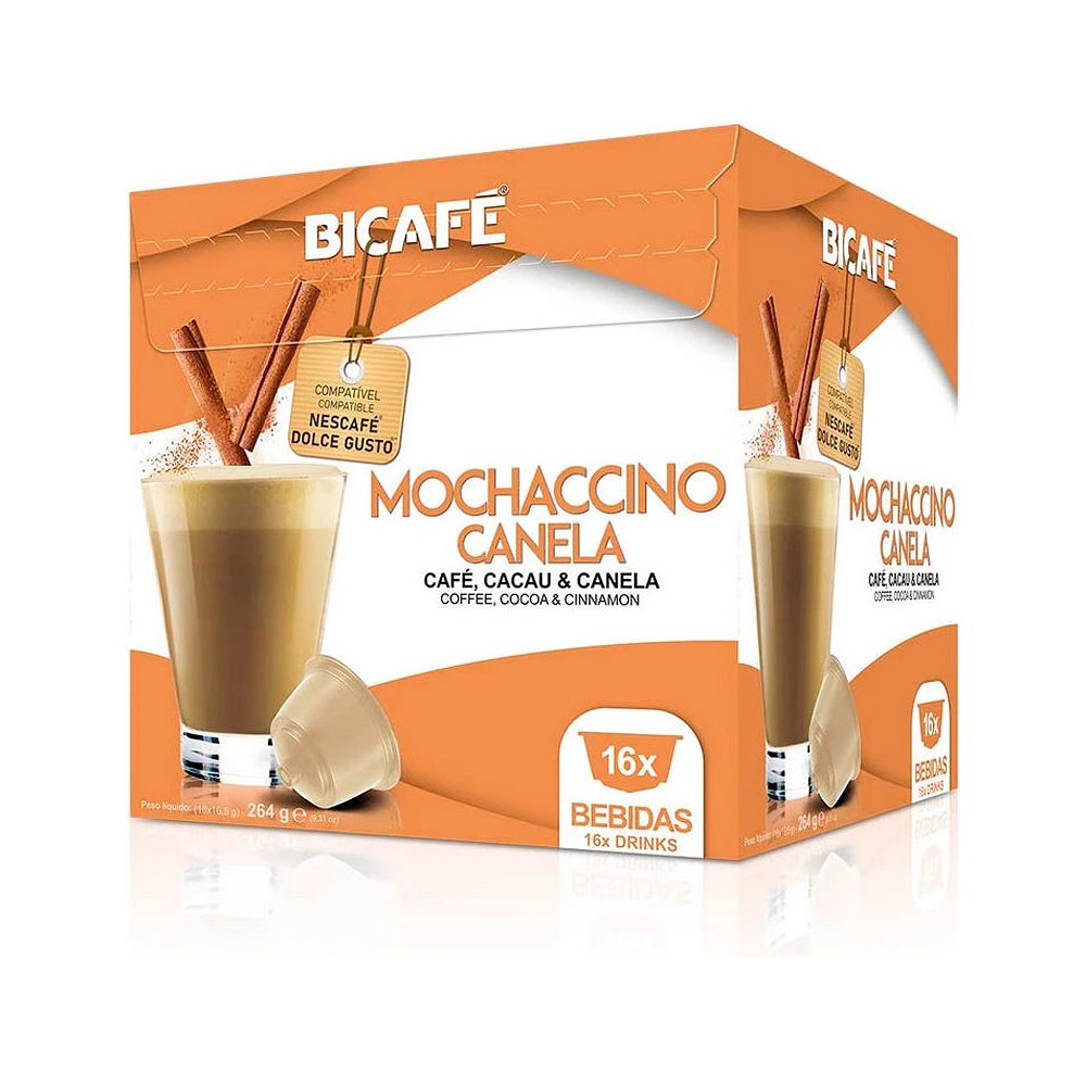 Mocachino con canela Bicafé, 16 cápsulas compatibles con Dolce Gusto 5601929002417