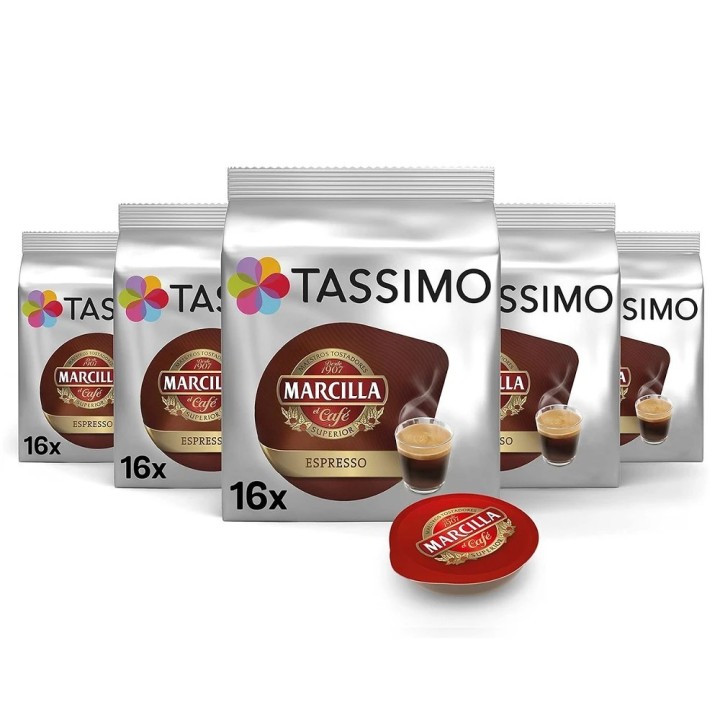 Pack 5 cajas Espresso Marcilla Tassimo 16 servicios