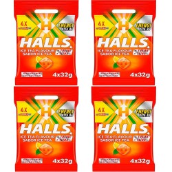 Caramelos Halls Ice Tea formato 16 sticks de 32 gramos ( 4 paquetes )
