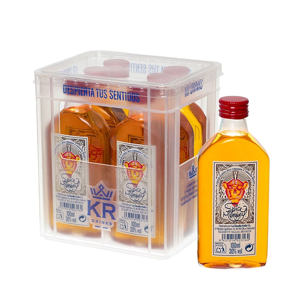 Mini cajón whisky Spice Monkey 8 botellas de 50ml KRDrinks 8437014523300