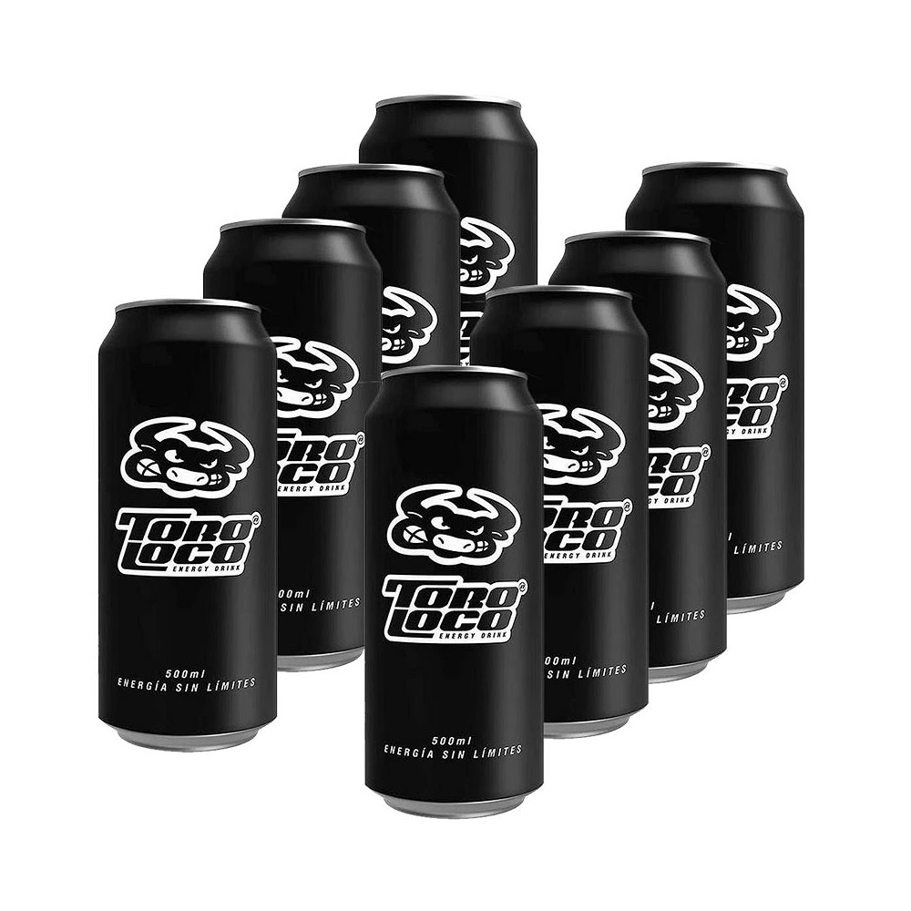 8 botes de Toro Loco energy drink 500 ml. Bebida energética 8437013325257