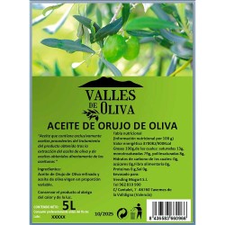 Aceite Vallesdeoliva  suave 5 litros de aceite de Orujo de Oliva