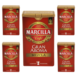 Pack de 5 Marcilla molido Gran Aroma Mezcla 50/50 , 250 gramos