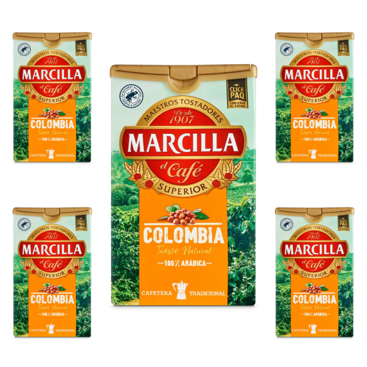 Pack de 5 Marcilla molido Colombia , 200 gramos