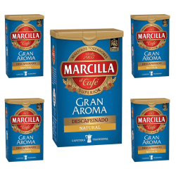 Pack de 5 Marcilla molido Gran Aroma descafeinado natural 200 gramos