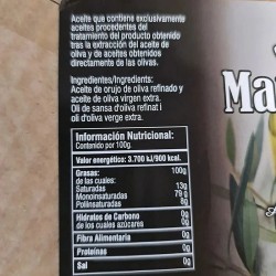Aceite Marzoliva suave 5 litros de aceite de Orujo de Oliva 8437016014707