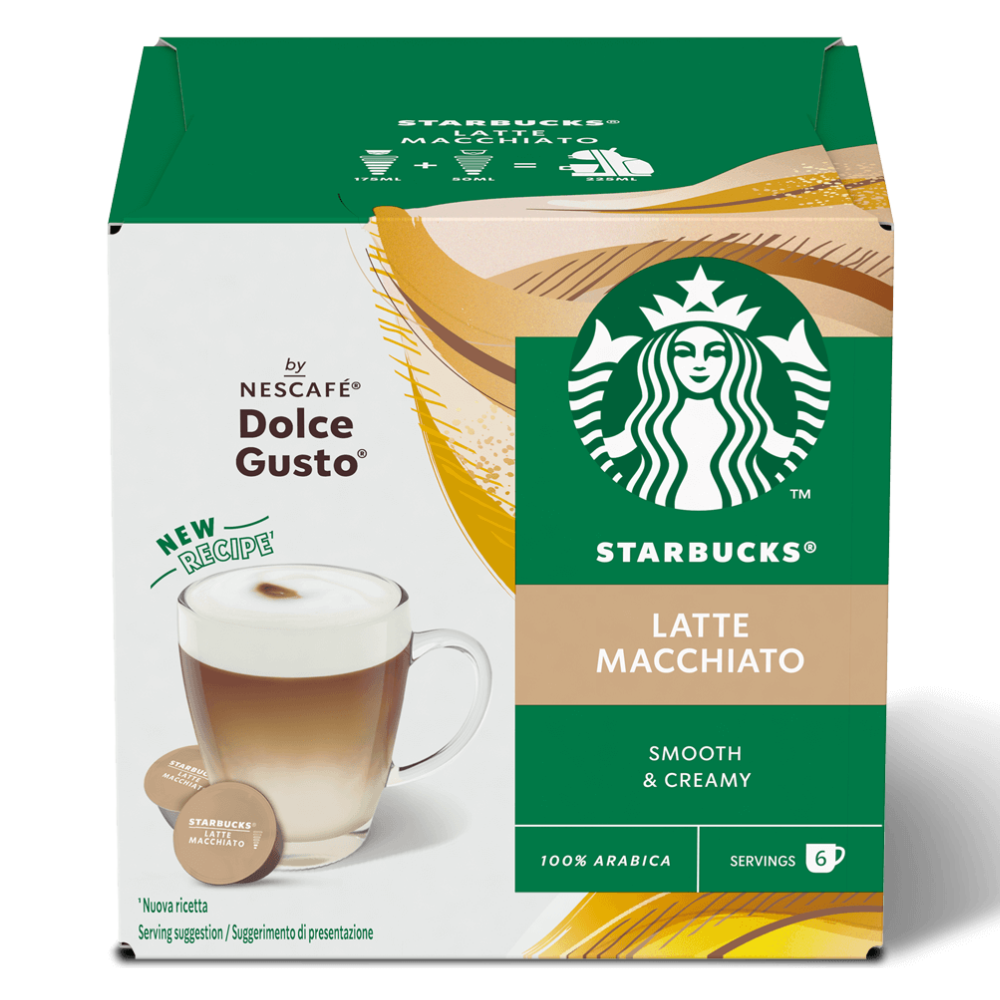 Latte Macchiato Starbucks 6 + 6 cápsulas compatibles Dolce Gusto. 7613036941303
