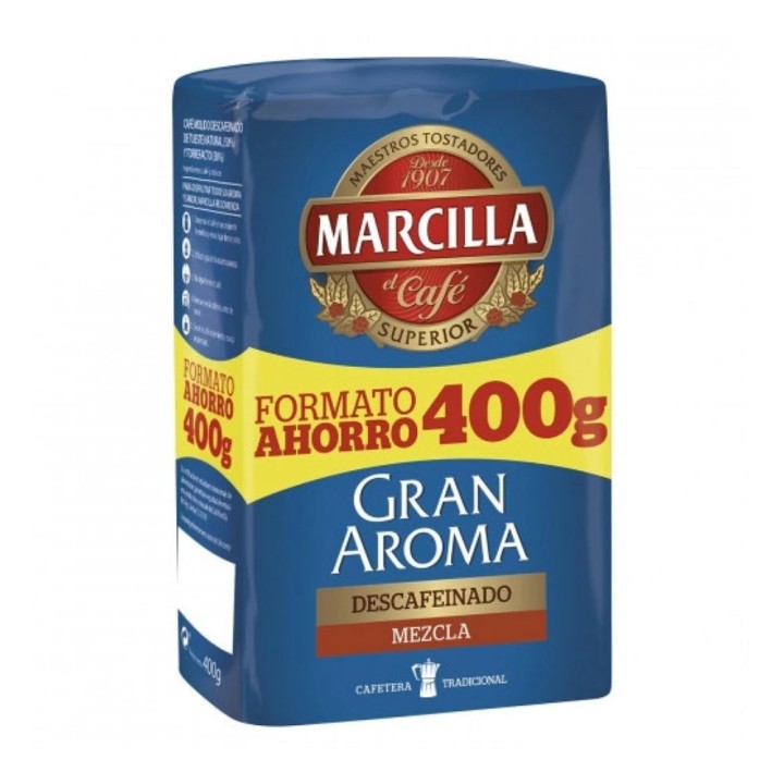 Pack de 3 Marcilla molido Gran Aroma Descafeinado Mezcla 50/50 Formato Ahorro 400 gramos