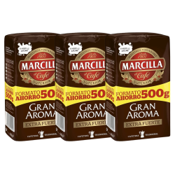 Pack de 5 Marcilla molido Gran Aroma Extra Fuerte, Formato Ahorro 500 gramos