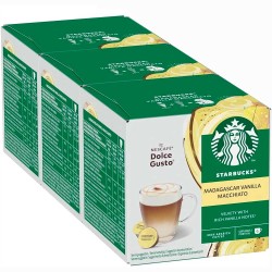 3 cajas de  Latte Vainilla Madagascar Starbucks, compatible Dolce Gusto, 12 cápsulas 8445290475985