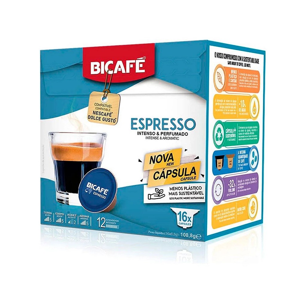 Espresso Bicafé, 16 cápsulas compatibles con Dolce Gusto 5601929002424