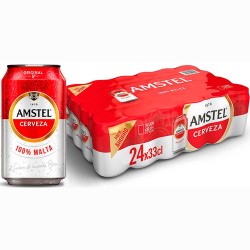 AMSTEL cerveza rubia 100% Malta pack 24 latas 33 cl