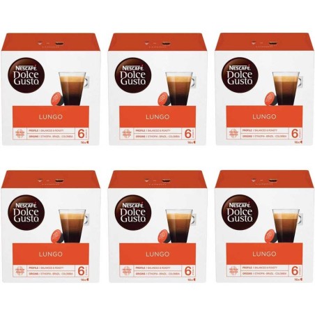 Lungo Dolce Gusto Pack 6 x 16 Cápsulas Lungo Dolce Gusto Pack 6 x 16 Cápsulas