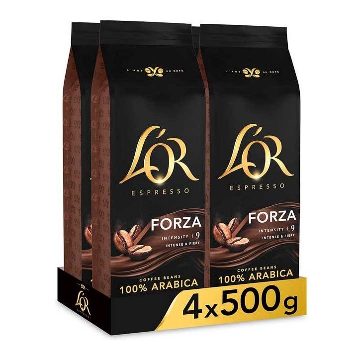 Forza L'Or  Café en grano de tueste natural 2 kilos Intensidad 9