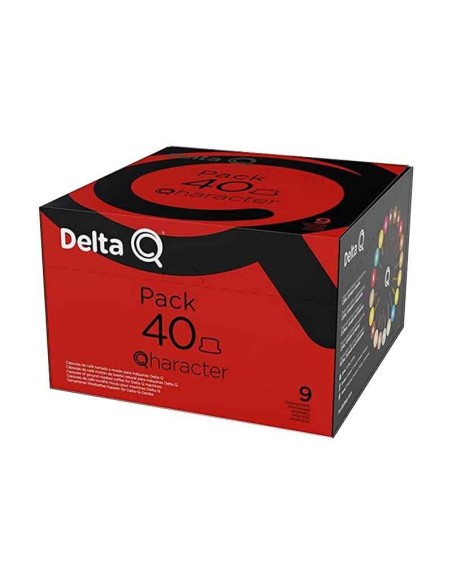 Pack XL Qharacter, espresso intensidad 9, 40 cápsulas Delta Q