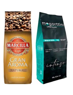 Gran Aroma Natural y Mogorttini Intenso 2kg de café en grano
