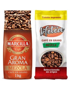 Marcilla Gran Aroma Mezcla 1kg en grano + 1kg Kfetea