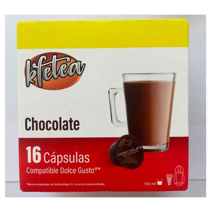 Chocolate Kfetea 6 cajas de 16 capsulas compatibles Dolce Gusto