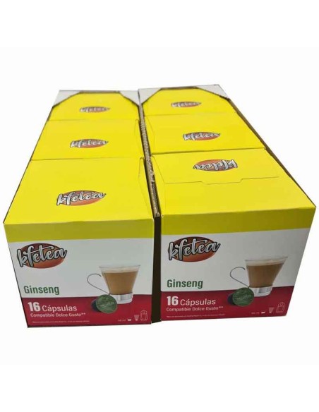 Ginseng  Kfetea 6 cajas de 16 capsulas compatibles Dolce Gusto