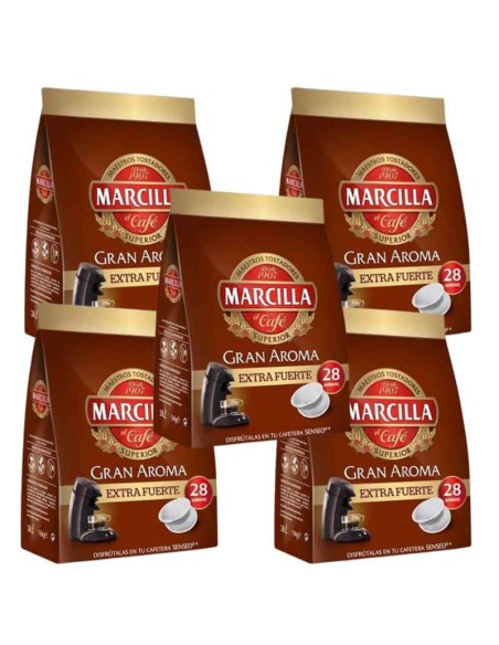 5 Unidades de Café Extra fuerte Marcilla, 28 Monodosis Senseo