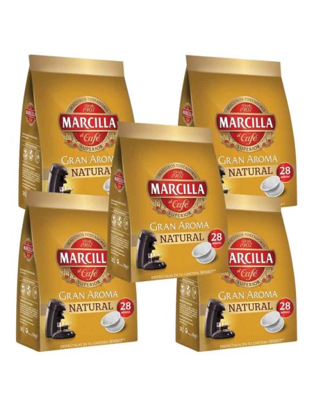 5 Unidades de Café NATURAL Marcilla, 28 monodosis SENSEO