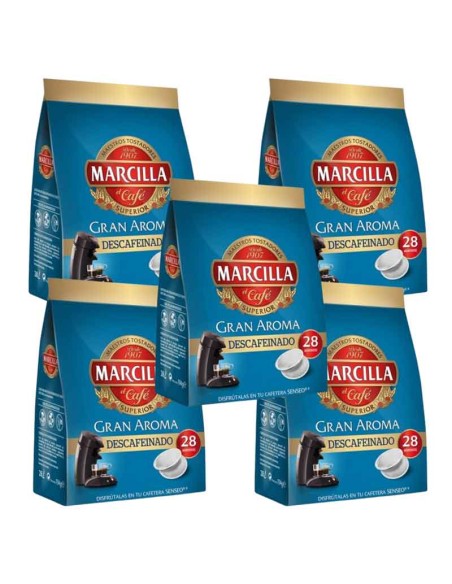 5 Unidades de Café DESCAFEINADO Marcilla, 28 monodosis  SENSEO 8410091058453