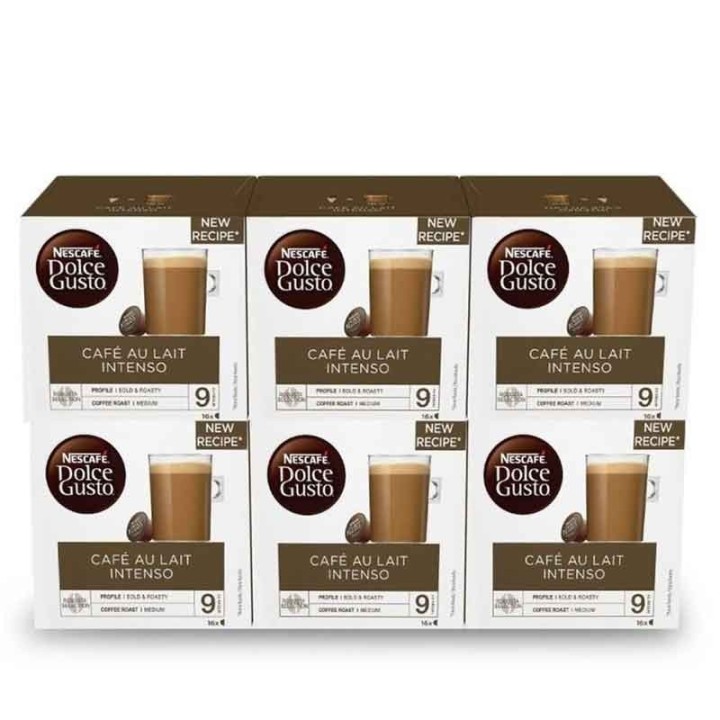 Café con Leche Intenso 6 cajas de 16 cápsulas Dolce Gusto Nescafé