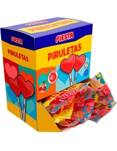 Piruleta corazón de Cereza Fiesta, estuche con 20 unidades de 13 gramos