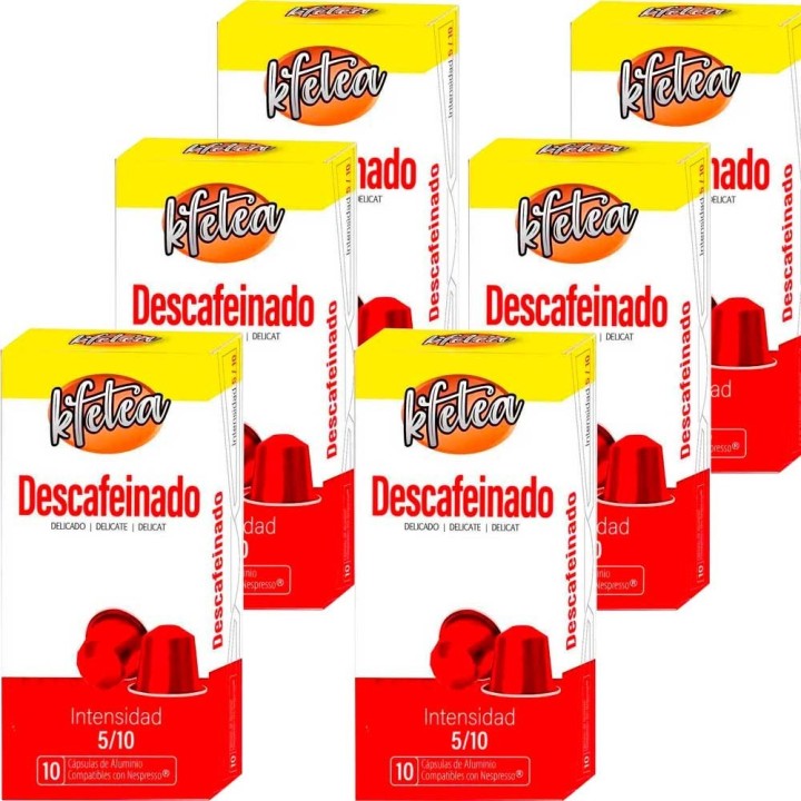 Descafeinado compatibles Nespresso 60 capsulas Kfetea