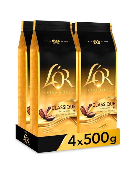Classique L'or Crema Absolu Café en grano 4 bolsas de 500 gr