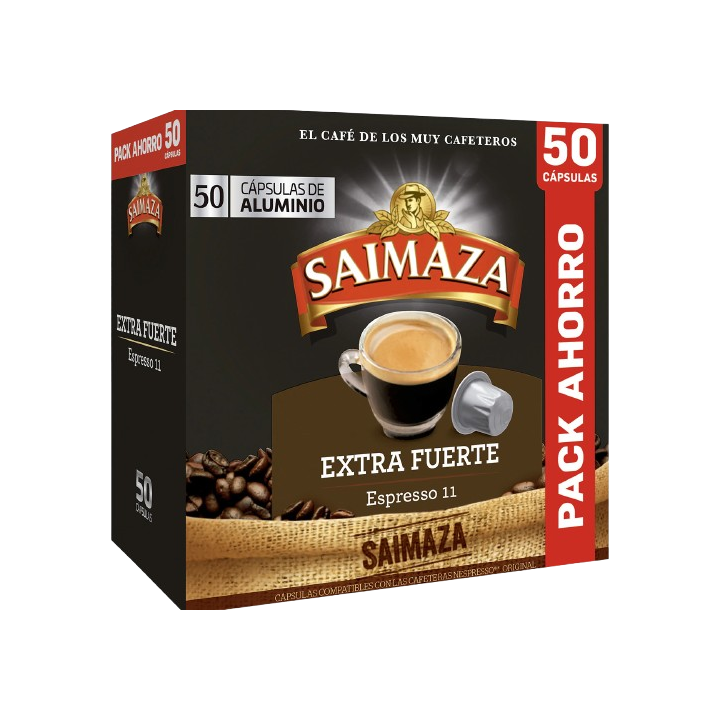 Saimaza Extra Fuerte PACK AHORRO 50 cápsulas de aluminio compatibles Nespresso