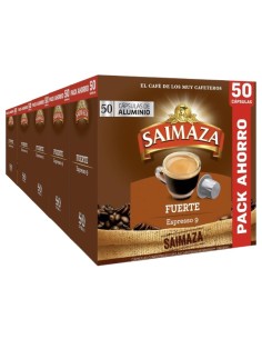 Café Fuerte Saimaza 5 Cajas PACK AHORRO 250 cápsulas de aluminio compatibles Nespresso