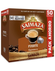 Saimaza Café Fuerte PACK AHORRO 50 cápsulas de aluminio compatibles Nespresso