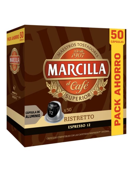 Ristretto Marcilla  50 cápsulas de aluminio compatibles con Nespresso
