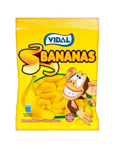 Bananas Vidal  1 bolsa de 90 gr de gomonolas