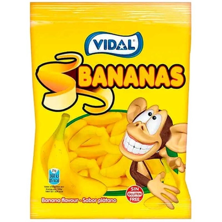 Bananas Vidal  1 bolsa de 90 gr de gomonolas