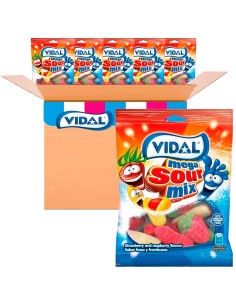 Mega sour Mix Vidal  90 gramos caja 14 unidades