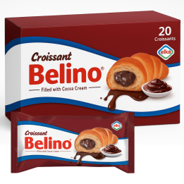 Croissants rellenos de Chocolate Belino , caja de 20 unidades de 60 gr