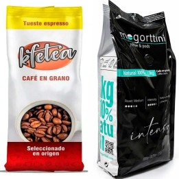 Kfetea y Mogorttini Pack de café Intenso - 2kg de café en grano natural