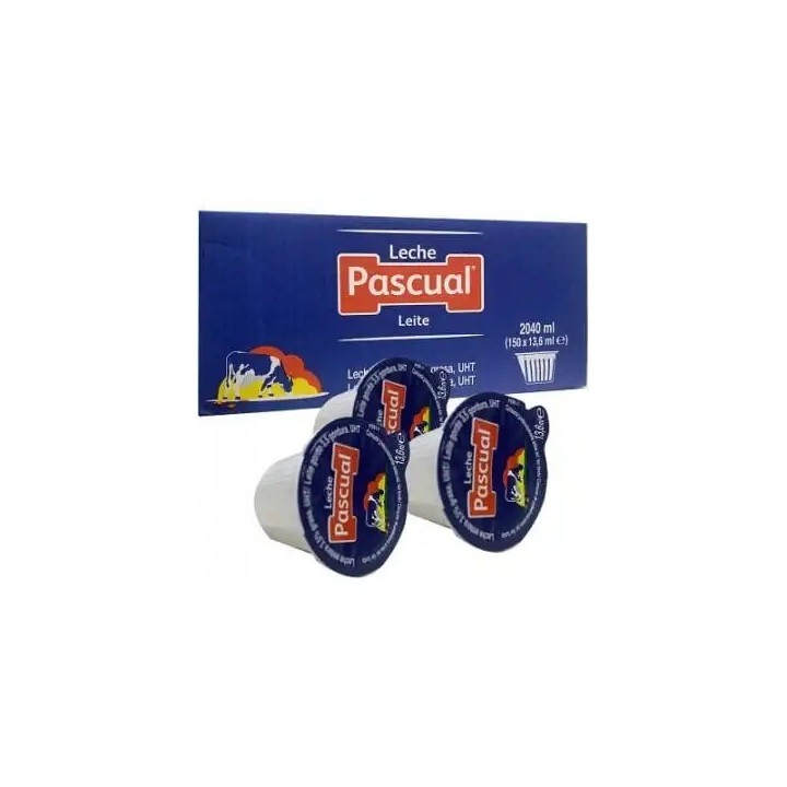 Leche Pascual caja de 150 tarrinas de 13,6 ml