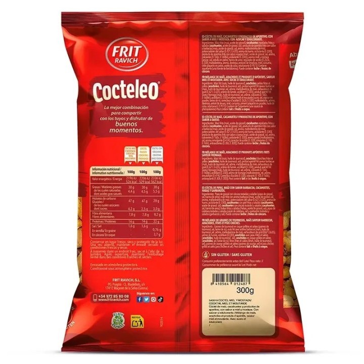Cocteleo miel y mostaza Frit Ravich 10 Bolsas de 130 gr