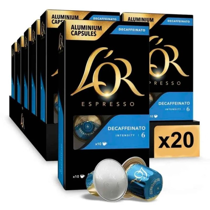 Descafeinado L'or 20 cajas 200 cápsulas Nespresso®
