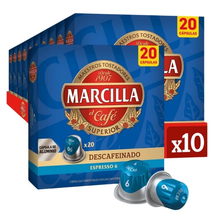 Descafeinado Marcilla 10 cajas 20 cápsulas Nespresso®