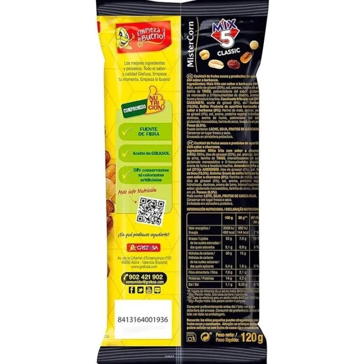 Mister Corn Mix 5 de Grefusa. Caja de 24 unidades de 48