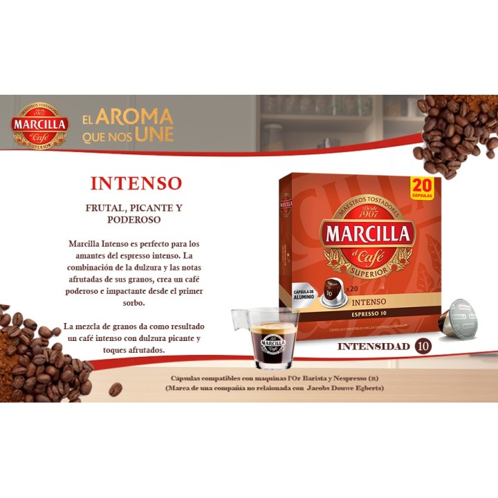 Intenso Marcilla 10 cajas de 20 cápsulas Nespresso®