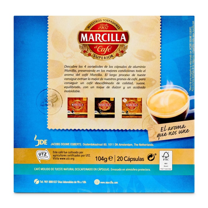 Descafeinado Marcilla 10 cajas 20 cápsulas Nespresso®