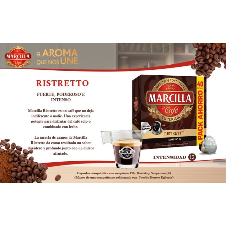 Ristretto Marcilla 5 cajas de 40 cápsulas Nespresso®
